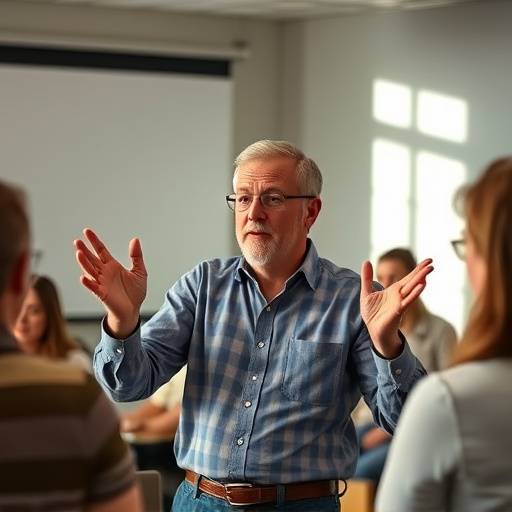 Instructor explicando la importancia de la comunicación no verbal durante un curso