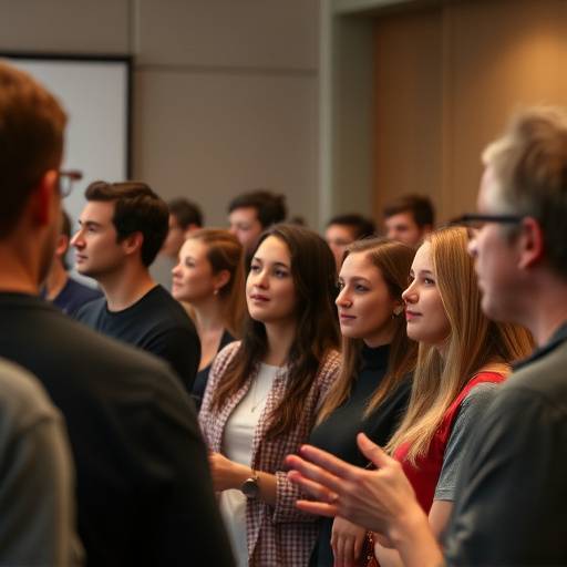 Un grupo de personas practicando oratoria en un taller